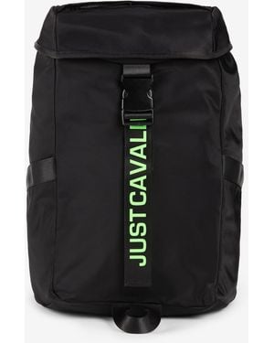 Roberto Cavalli Just Cavalli Logo-Print Backpack - Black