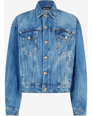 Roberto Cavalli Denim Jacket With Logo - Blue