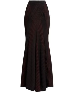 Roberto Cavalli Art Deco Geometric Knit Skirt - Black