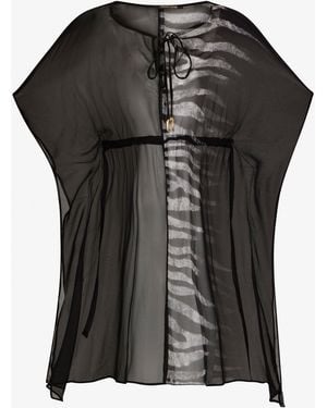 Roberto Cavalli Zebra Print Kaftan - Black
