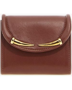 Roberto Cavalli Fang Clasp Card Case - Brown