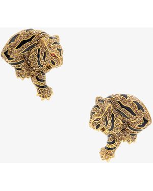 Roberto Cavalli Orecchini Tigre Dorati - Metallizzato