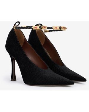 Roberto Cavalli Court Shoes With Strap - Black