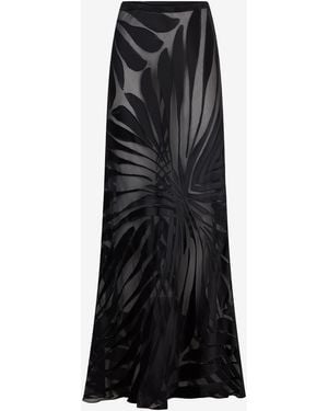 Roberto Cavalli Skirt With Ray Devoré Print - Black
