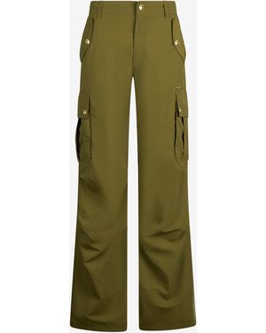 Roberto Cavalli Cargo Trousers With Buttons - Green
