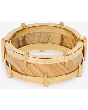 Roberto Cavalli Tone Bracelet With Semiprecious Stone And Spikes - Metallic