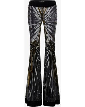 Roberto Cavalli Flare Velvet Trousers - Black