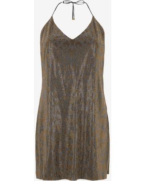 Roberto Cavalli Embroidered Dress - Brown
