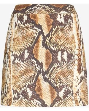 Roberto Cavalli Python Print Mini Skirt - Metallic