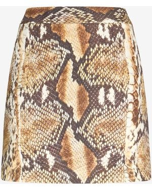 Roberto Cavalli Python Print Mini Skirt - Metallic