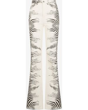 Roberto Cavalli Zebra Print Jeans - White