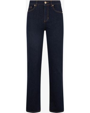 Roberto Cavalli Straight-Leg Jeans With Embroidered Logo - Blue
