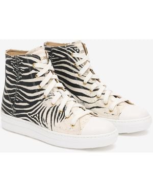 Roberto Cavalli High-Top Trainers With Zebra Print - Multicolour