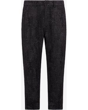 Roberto Cavalli Textured Trousers - Black