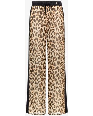 Roberto Cavalli Leopard Print Trousers - White