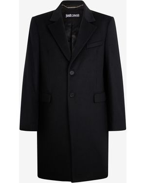 Roberto Cavalli Wool Blend Coat - Black