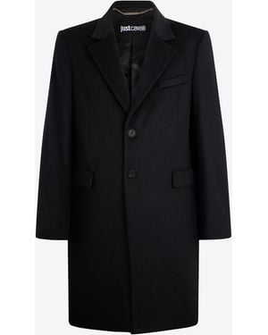 Roberto Cavalli Wool Blend Coat - Black