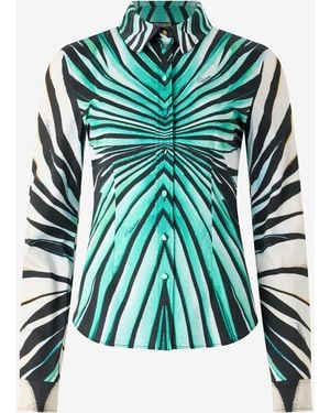 Roberto Cavalli Ray Of Sea Print Shirt - Green