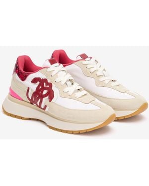 Roberto Cavalli Trainers With Python Scale Back - Pink