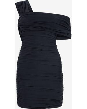 Roberto Cavalli Mini Dress With Ruffles - Black