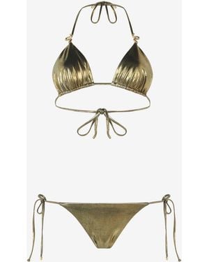 Roberto Cavalli Bikini Top With Serpents - White
