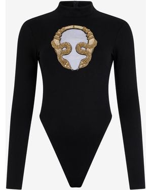 Roberto Cavalli Embroidered Top - Black