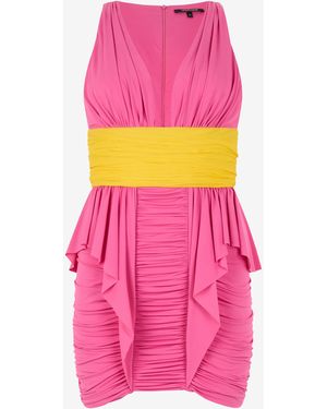 Roberto Cavalli Two-Tone Draped Dress - Pink
