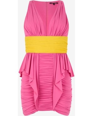 Roberto Cavalli Two-Tone Draped Dress - Pink