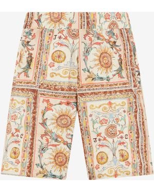 Roberto Cavalli Persian Tarot Print Shorts - White