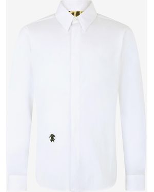 Roberto Cavalli Cotton Shirt With Embroidery - White