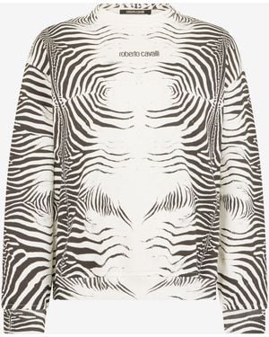 Roberto Cavalli Felpa Con Stampa Zebra - Multicolore