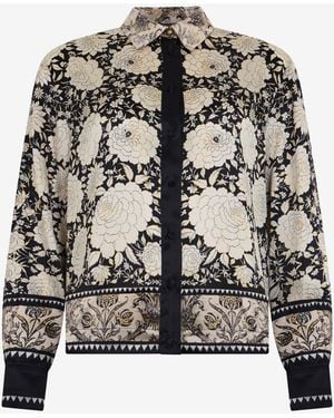 Roberto Cavalli And Ivory Floral Print Shirt - Black