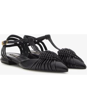 Roberto Cavalli Ballerina With Weave - Black