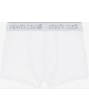 Roberto Cavalli Logo Boxer Shorts - White