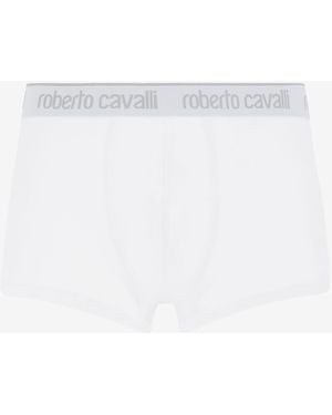 Roberto Cavalli Logo Boxer Shorts - White