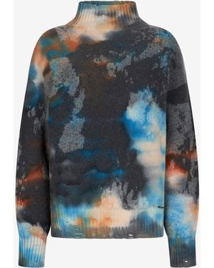 Roberto Cavalli Maglione Stampa Rusty Stain - Blu