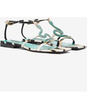 Roberto Cavalli Sandalia Estampado Ray Of Sea - Azul