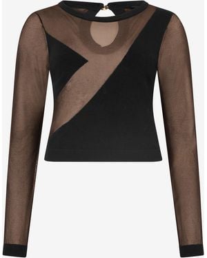 Roberto Cavalli See-Through Top - Black