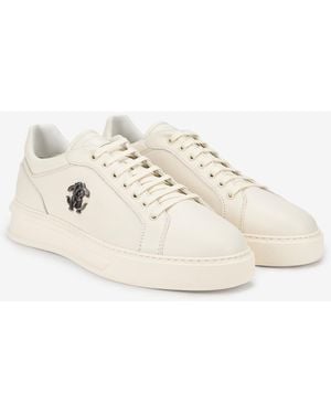 Roberto Cavalli Elfenbeinfarbene Sneaker Mit Rc-Monogramm - Weiß
