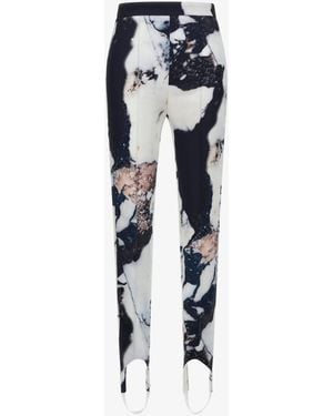 Roberto Cavalli Marble Print Trousers - Blue