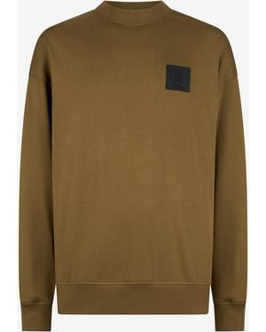 Roberto Cavalli Military Sweatshirt With Logo Patch - Green