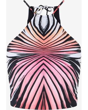 Roberto Cavalli Ray Of Paradise Print Top - Pink