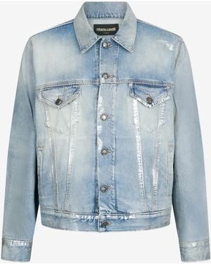 Roberto Cavalli Light Laminated Denim Jacket - Blue