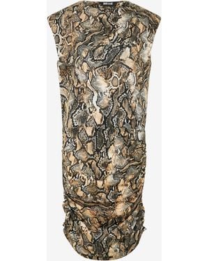 Roberto Cavalli Mini Dress With Python Print - White