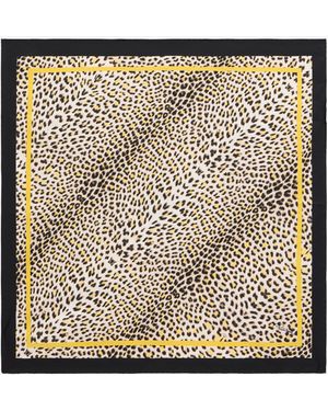 Roberto Cavalli Silk Scarf With Pop Jaguar Print - Multicolour