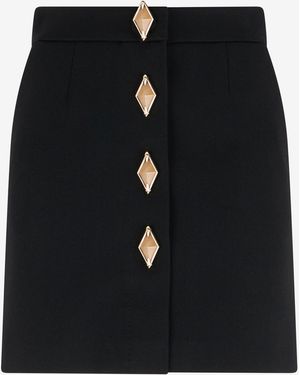 Roberto Cavalli Miniskirt With Jewel Buttons - Black