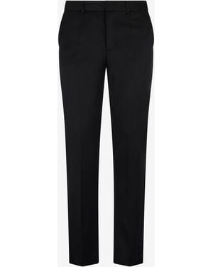 Roberto Cavalli Straight-Leg Wool Trousers - Black
