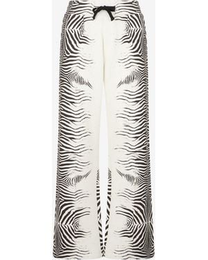 Roberto Cavalli Zebra Print Trousers - White