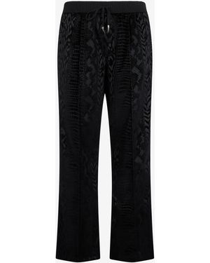 Roberto Cavalli Trousers With Animal Motifs - Black