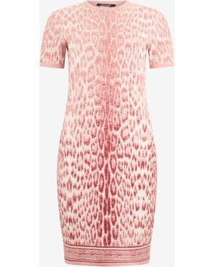 Roberto Cavalli Jaguar Print Midi Dress - Pink